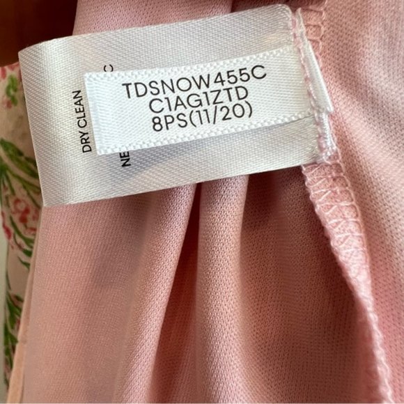 Tommy Hilfiger Chapan Bouquet Chiffon Midi Dress Size 12 NWT Pink Floral - Picture 12 of 16